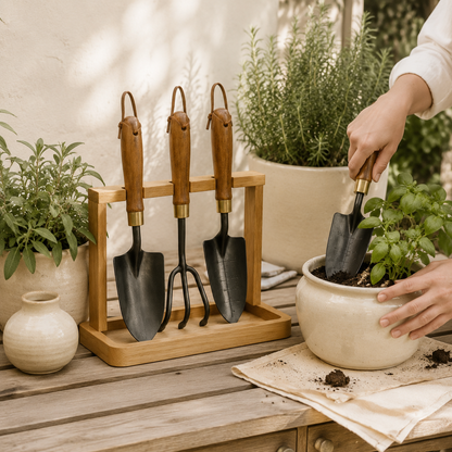 Cedarivia Linea Garden Tool Set styled setting