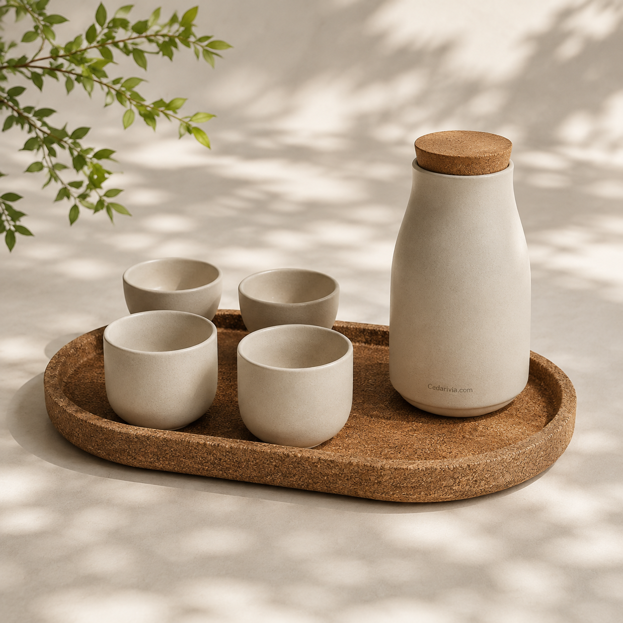 Cedarivia QuietServe Cork & Ceramic Set product view