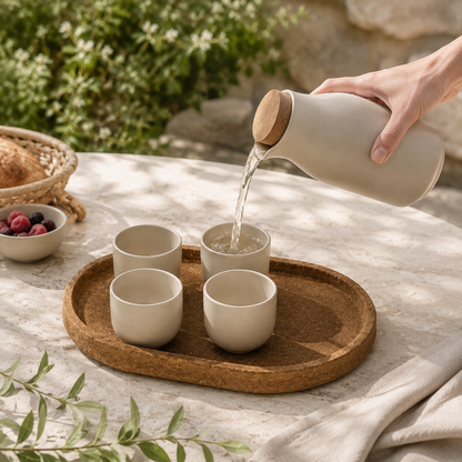 Cedarivia QuietServe Cork & Ceramic Set styled setting
